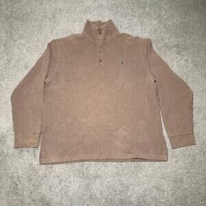 Polo Ralph Lauren Brown Quarter zip Sweatshirt Men's Size XL